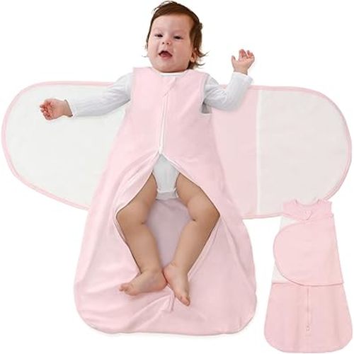 Baby Swaddle Sleep Sack, 1.0 Tog New-Parent-Friendly Swaddle for Newborns & infant 3-6 Months Baby Wearable Blanket Reduce Startle Reflex, Newborn Boys Girls Registry Essentials
