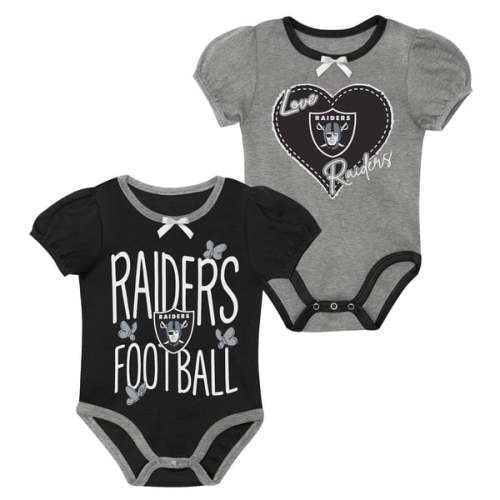 Newborn & Infant Las Vegas Raiders Outerstuff Black/Silver Star Power Two-Piece Bodysuit Set