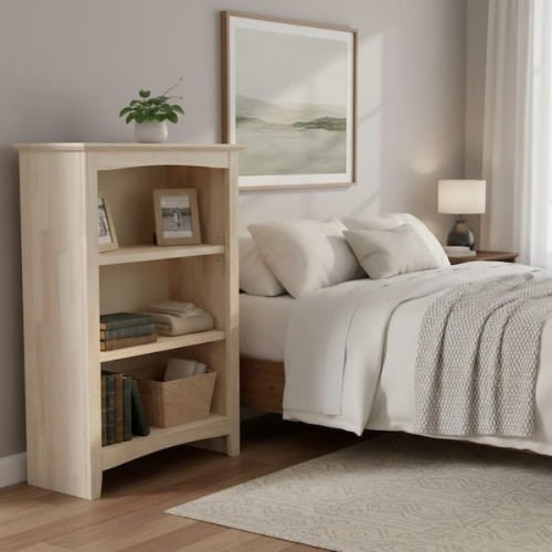 Unfinished Shaker Bookcase - 36"H