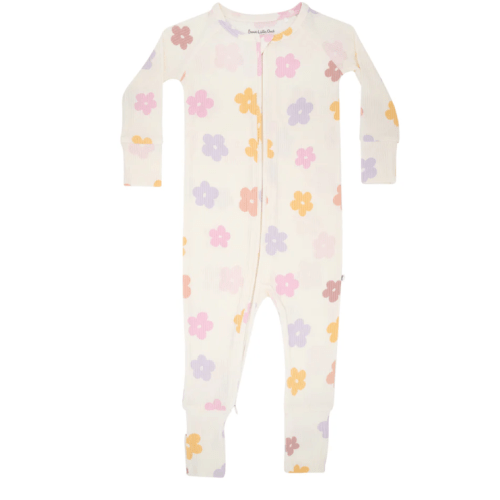 Big Daisies Small Ribbed Zip Romper