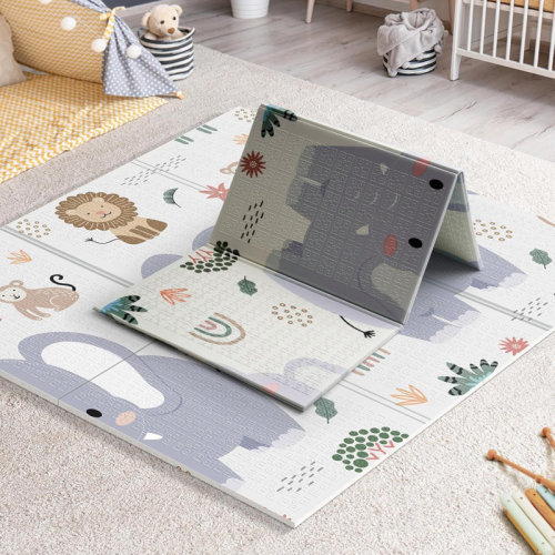 PIGLOG Foldable Baby Play Mat For Floor, Extra Large Non-toxic Tummy Time And Crawling Playmat, Thick Foam Play Mat For Baby, Reversible Portable Babies Floor Mats For Infant, Toddler & Reviews | Wayfair