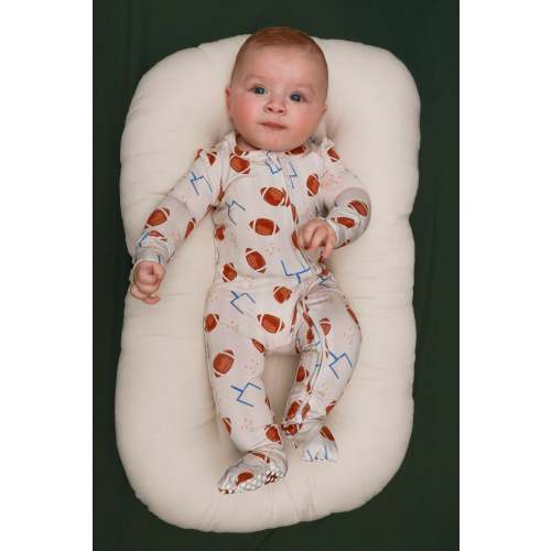 Touchdowns Football Bamboo Convertible Zip Romper – Elle & Mily