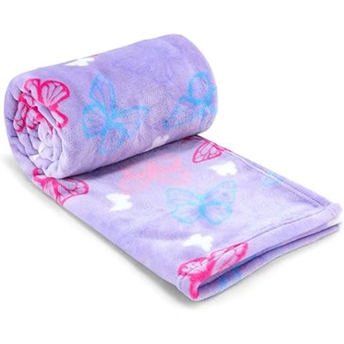 Cudlie Baby & Toddler Blanket, 40"x50" Single-Ply, Soft & Cozy, Multiple Patterns, Great Gift for Boys & Girls - Butterfly
