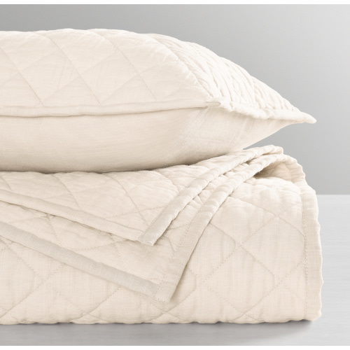 Washed Linen-Cotton Diamond Toddler Quilt | RH Baby & Child