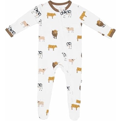 KYTE BABY Unisex Zipper Closure Footies, Rayon Made From Bamboo, 0-24 Months