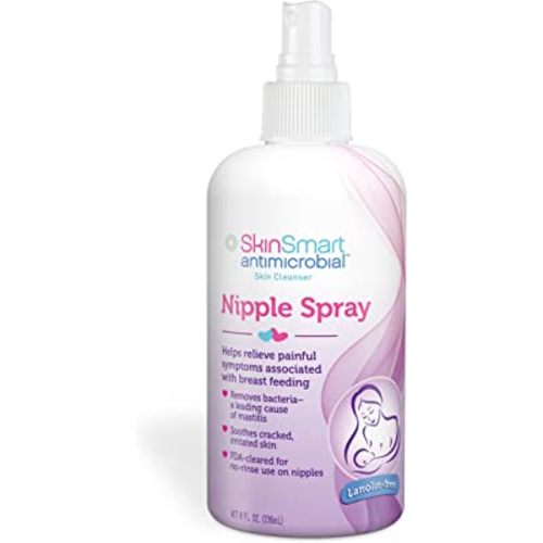 SkinSmart Nipple Relief Spray for Breastfeeding, Naturally Soothing, Lanolin-Free, Made with 100% Natural Ingredients (HOCL), 8 ounce Spray