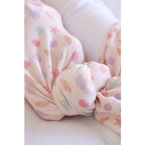 Saltwater Shells Bamboo Waffle Oversized Swaddle Blanket