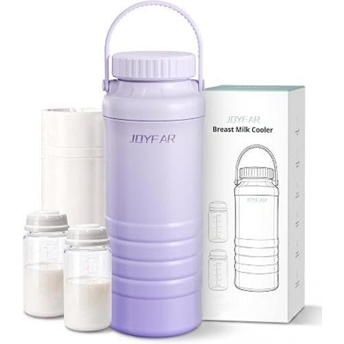 JOYFAR Portable Breast Milk Cooler Bottle - 22oz 2 Bottles Leakproof Purple