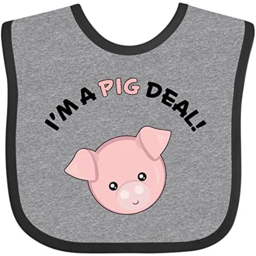 inktastic I'm a Pig Deal Cute Pig Pun Baby Bib
