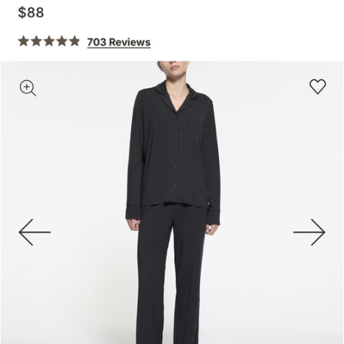 SKIMS SLEEP LONG SLEEVE BUTTON UP SET | ONYX | SKIMS