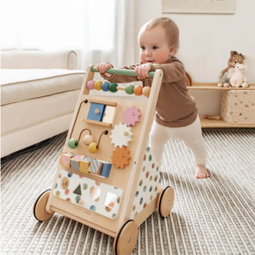 Tiny Land® Versatile Natural Wooden Baby Walker