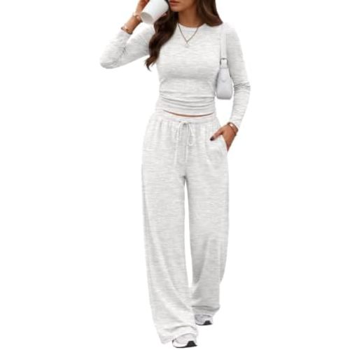 Trendy Queen Women's 2 Piece 2026 Fall Fashion Lounge Set with Pockets