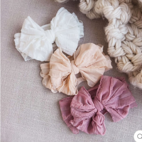 Large Ruffle Knit Bow