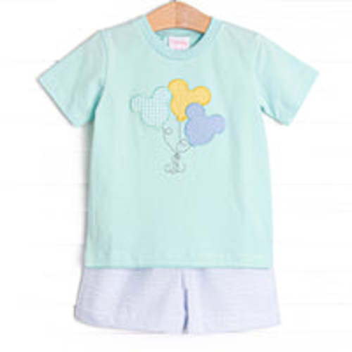 Magic In The Air Applique Short Set, Blue – Stitchy Fish