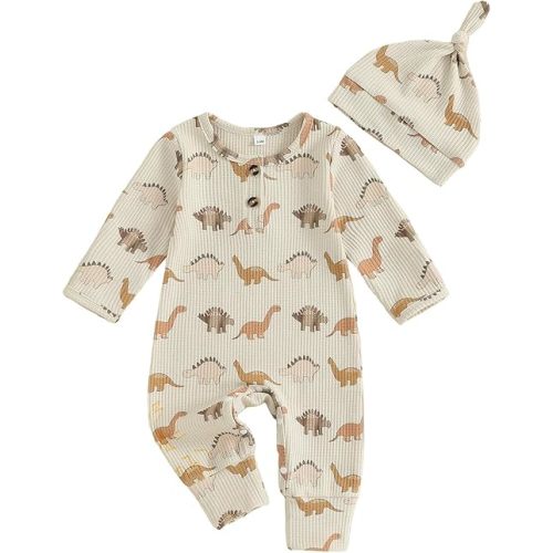 Newborn Baby Boy Romper Coming Home Outfit Infant Long Sleeve One Piece Jumpsuit Fall Winter Clothes