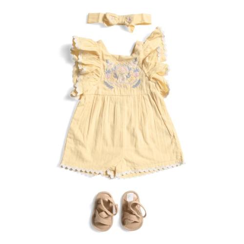 Newborn Girls 3pc Embroidered Romper Set | Kids & Baby | TJ Maxx