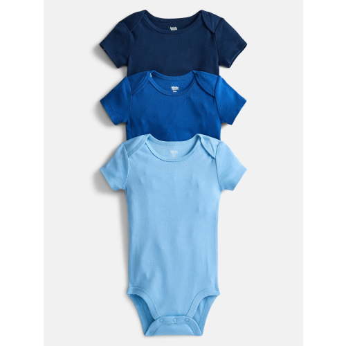 Wonder Nation Baby Boys' Solid Bodysuit with Short Sleeves, 3-Piece, Sizes 0M-24M