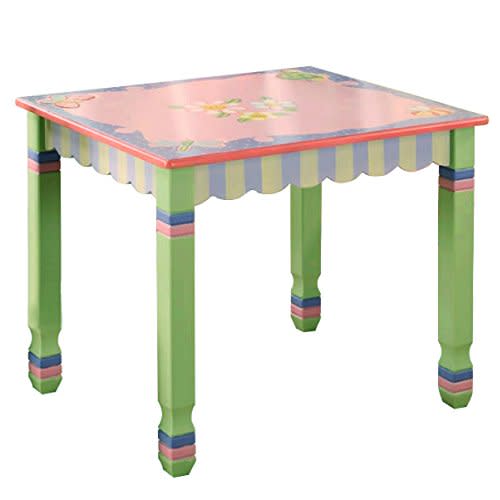 Fantasy Fields Magic Garden Kids Table with Square Spindle Legs, Multi