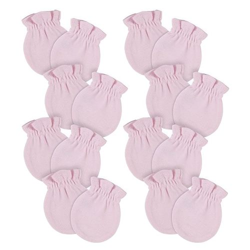 Gerber Baby Girls 8-pack And No Scratch Mittens, Light Pink, 0-3 Months 8-pack US