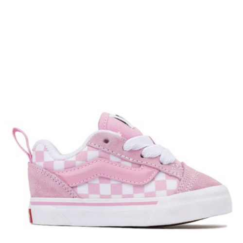 Vans Knu Skool Checkerboard Skate Shoe - Baby / Toddler - Pink / White | Journeys