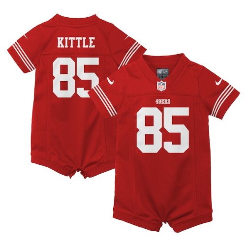 Newborn San Francisco 49ers George Kittle Nike Scarlet Romper Game Jersey