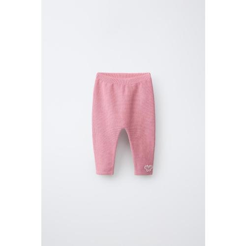 KNIT PANTS WITH BUTTERFLY APPLIQUÉ - Mid-pink | ZARA United States