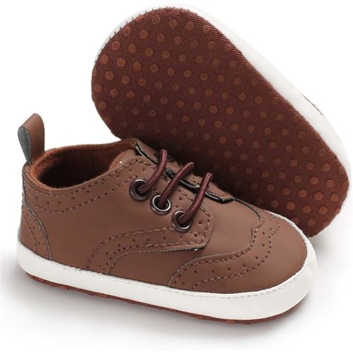 Baby Boys Girls Classic PU Leather Loafers Soft Sole Oxford Dress Shoes First Walking Flat Moccasins Casual Sneaker