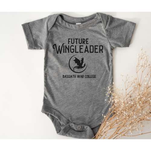 Fourth Wing Baby Bodysuit Future Wingleader, Bookish Baby Shower gift idea Booklover, Iron Flame pregnancy, Newborn Riders Quadrant shirt