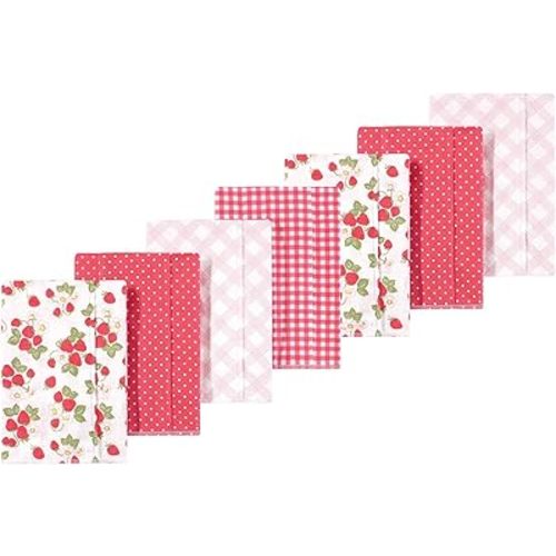 Luvable Friends Hudson Baby Flannel Burp Cloths 7pk, Sweet Berries