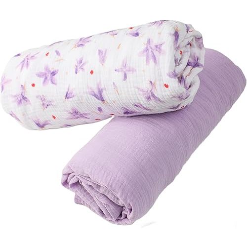 TADO MUSLIN Baby Crib Sheets 2 PCS, 100% Organic Cotton