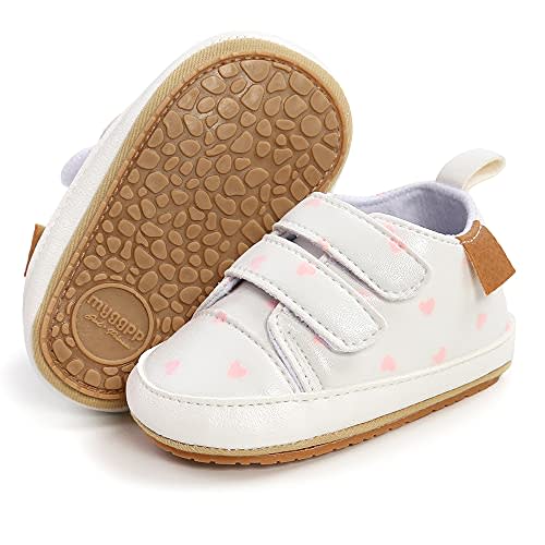 SOFMUO Baby Boys Girls High Top Ankle PU Leather Sneakers Soft Rubber Sole Infant Moccasins Newborn Oxford Loafers Anti-Slip Toddler Wedding Uniform Dress Shoes