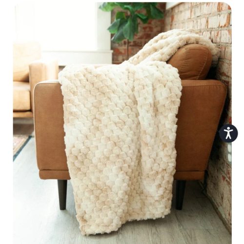 Belgian Waffle Caramel Plush Blanket | Minky Couture