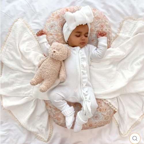 Frill Zip Romper | Milk Waffle – Little and Fern
