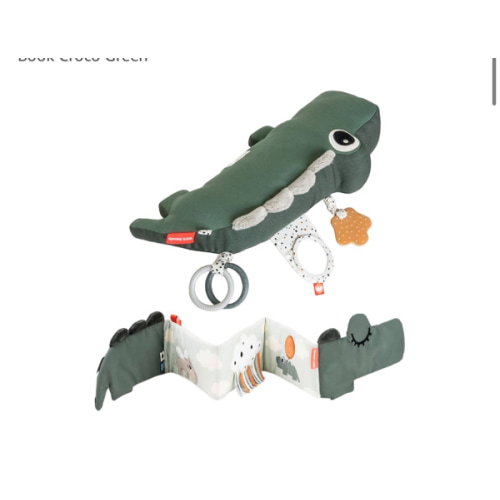 Done by Deer Tummy Time Activity Toy with Fold-Out Soft Book Croco Green