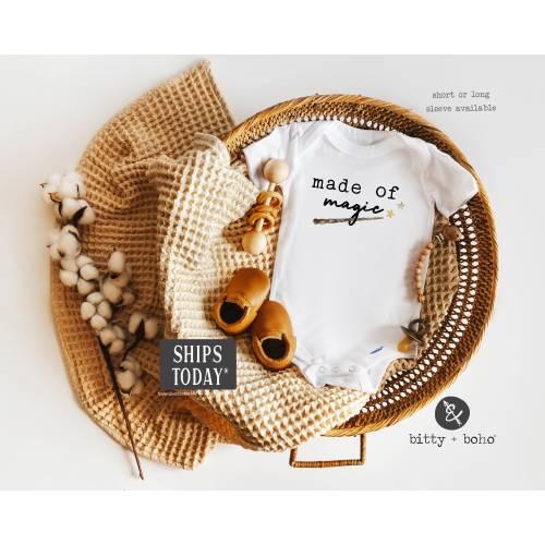 Made of Magic Onesie®, Magic Baby Shower Gift, Cute Baby Clothes, Wizard Baby Bodysuit, Unisex Baby Clothes, Magic Baby Bodysuit,Magic Shirt