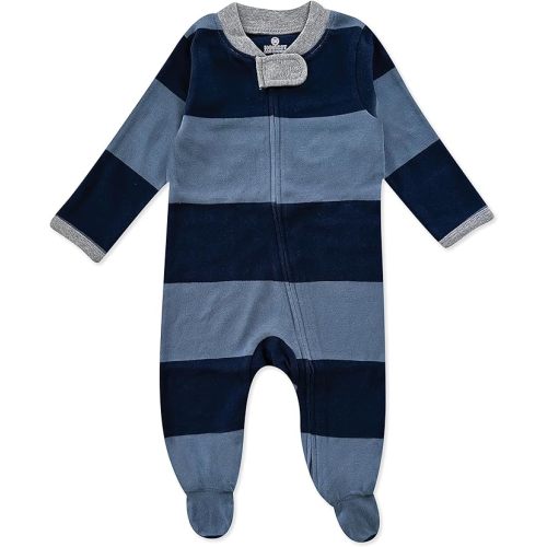 HonestBaby Sleep & Play Footed One-piece Pajama Sleeper 100% Organic Cotton, Baby Boys