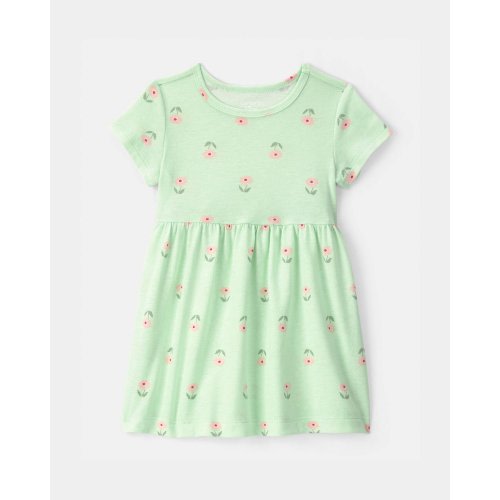 Baby Girl Floral Short-Sleeve Dress - Green | Carter's
