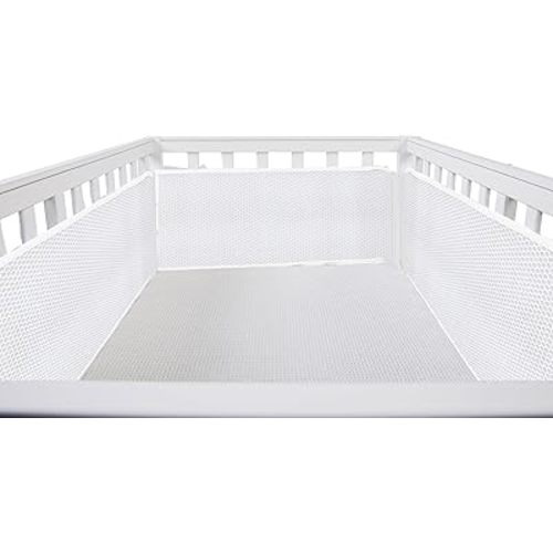 Crib Mesh Liner,Crib Soft Cushion(Inner Liner Only)- Polyester- 1 Pieces (9.85in x 11.8in) (White)