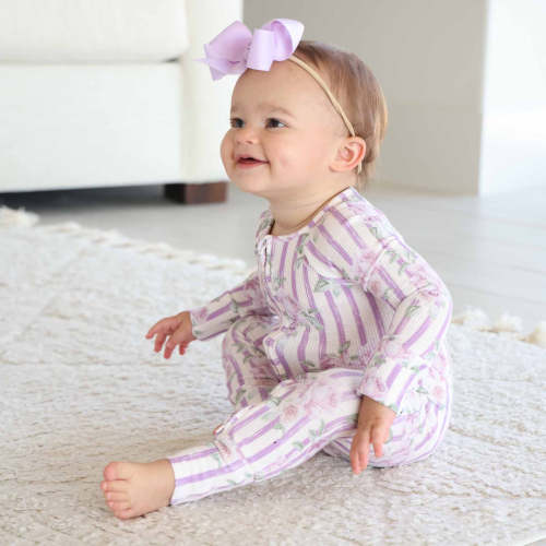 Lila's Lilacs Bamboo Waffle Convertible Zip Romper