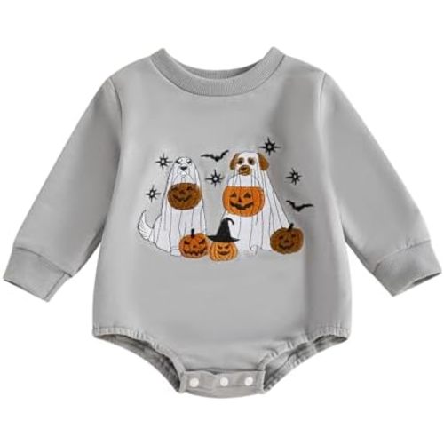 Kuriozud Newborn Baby Boy Girl Bubble Romper Funny Letter Long Sleeve Oversized Sweater Tops Fall Winter Clothes