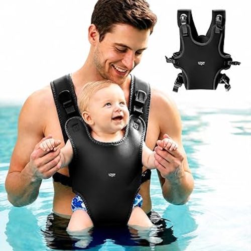 Water Baby Carrier for Newborn to Toddler 13-33 lbs 0-36 Months, Adjustable Neoprene Infant Carrier Wearing Gear for Beach Land Swimming Pool, Black