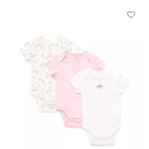 Girls' Rose Bodysuits, 3 Pack - Baby