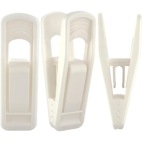 TOFIIGREM Hanger Clips for Velvet Hangers (Beige, 40 PCS), Non-Slip Plastic Clips Pant Skirt Hanger Clips for Flocking Hangers