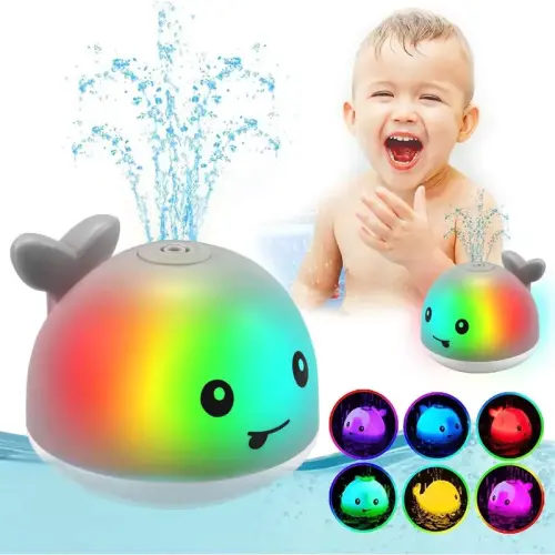 Smart Sensor 360° Rotating Baby Whale Bath Toy - Colorful Lights - TikTok Shop