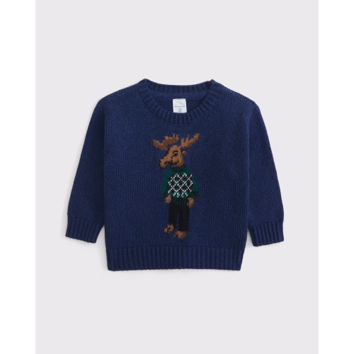 baby moose graphic crew sweater