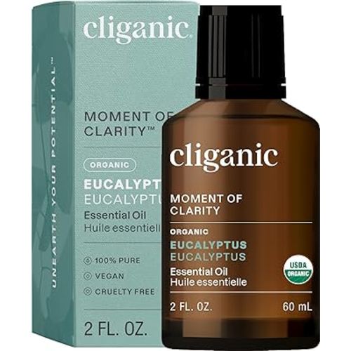 Cliganic Organic Eucalyptus Essential Oil - 100% Pure Natural for Aromatherapy Diffuser | Non-GMO Verified (Packaging May Vary)