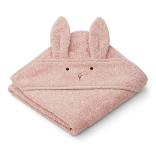Albert Hooded Baby Towel - Rabbit rose