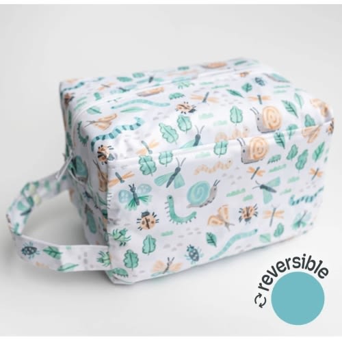 Reversible Storage Travel Cube Diaper Pod with Exterior Storage Pocket