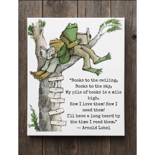 Frog And toad Storybook Quote Canvas | Book Lover wall art Gift | Cottage core I love Frog