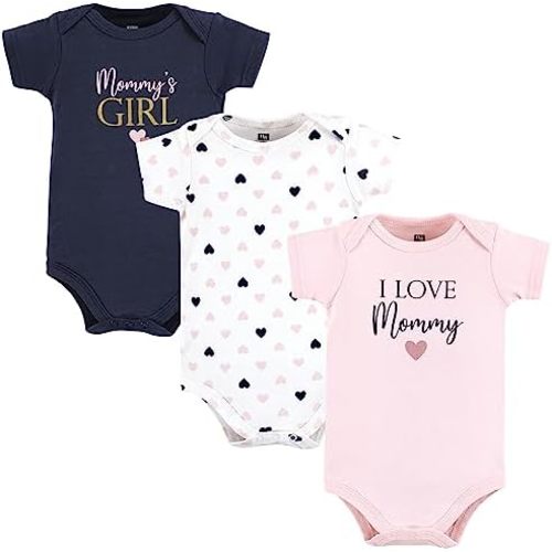 Hudson Baby Baby Girls Cotton Bodysuits 3-pack